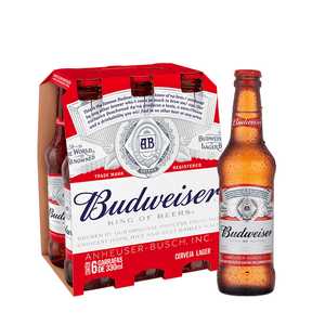Cerveja Budweiser 330ml Pack (6 Unidades) Cerveja Budweiser 330ml Pack (6 Unidades)
